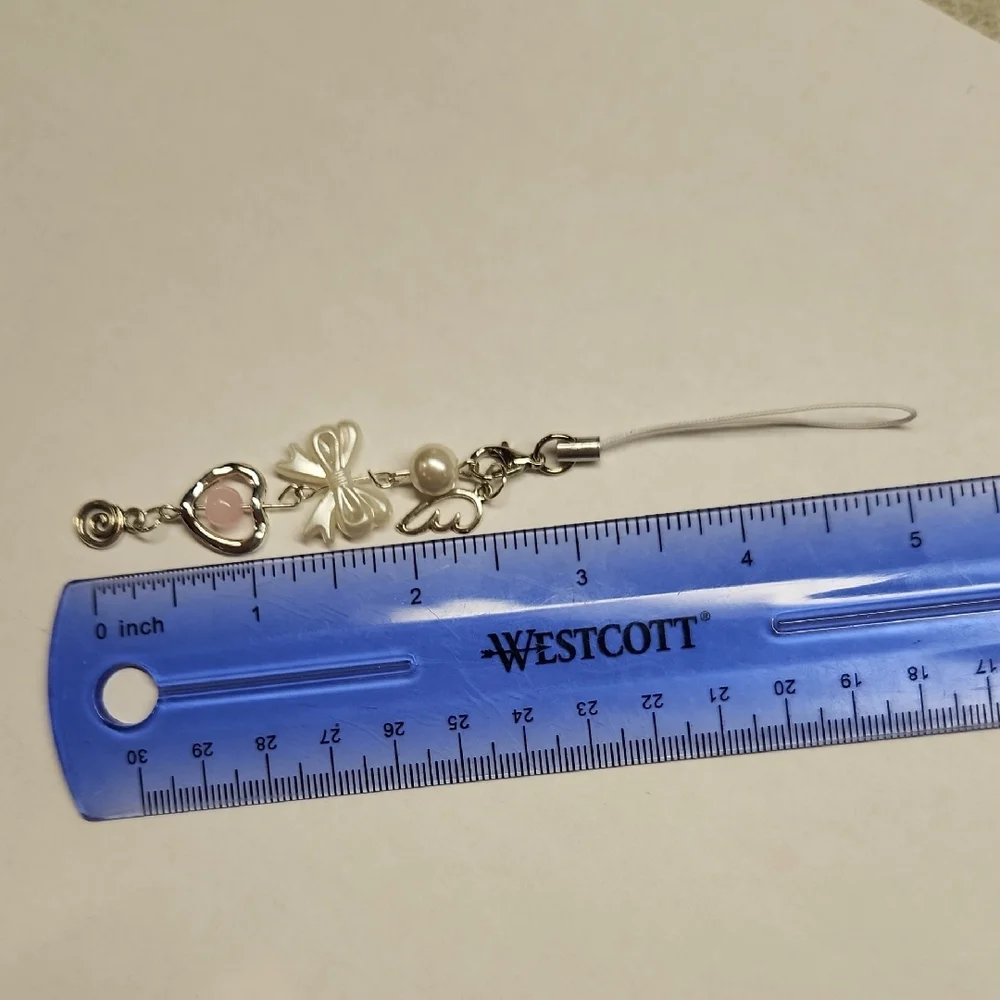 Purse Or Cell Phone Charm, Dainty, Silver Tone